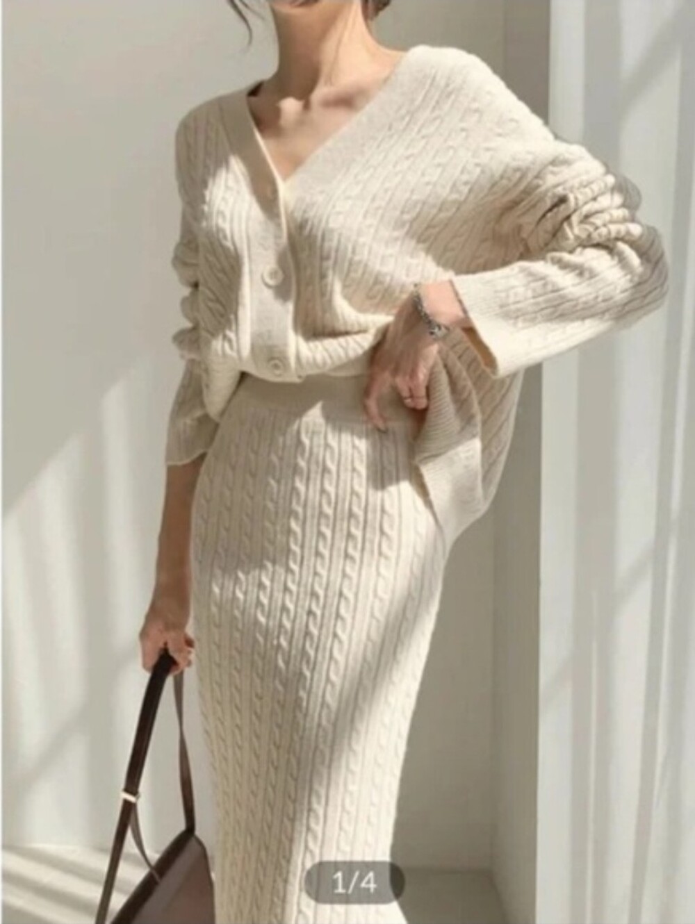 NWOT, neverworn, Commense 2 Piece, Cream Cable Knit Set. $60 OBO